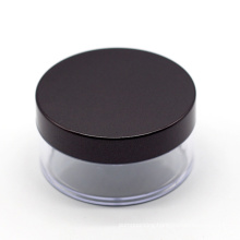 Empty high quality clear plastic loose powder case with sifter blusher compact powder jar with soft sponge puff